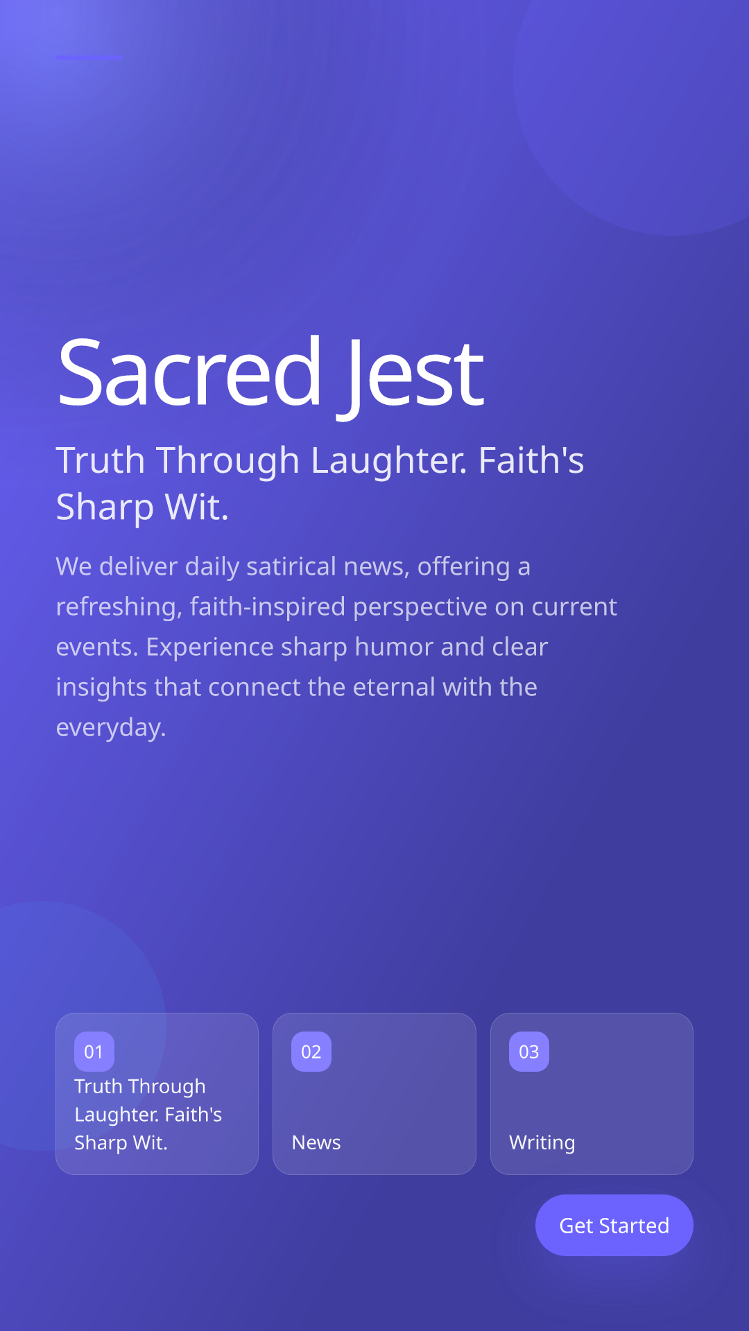 Truth Through Laughter. Faith's Sharp Wit.