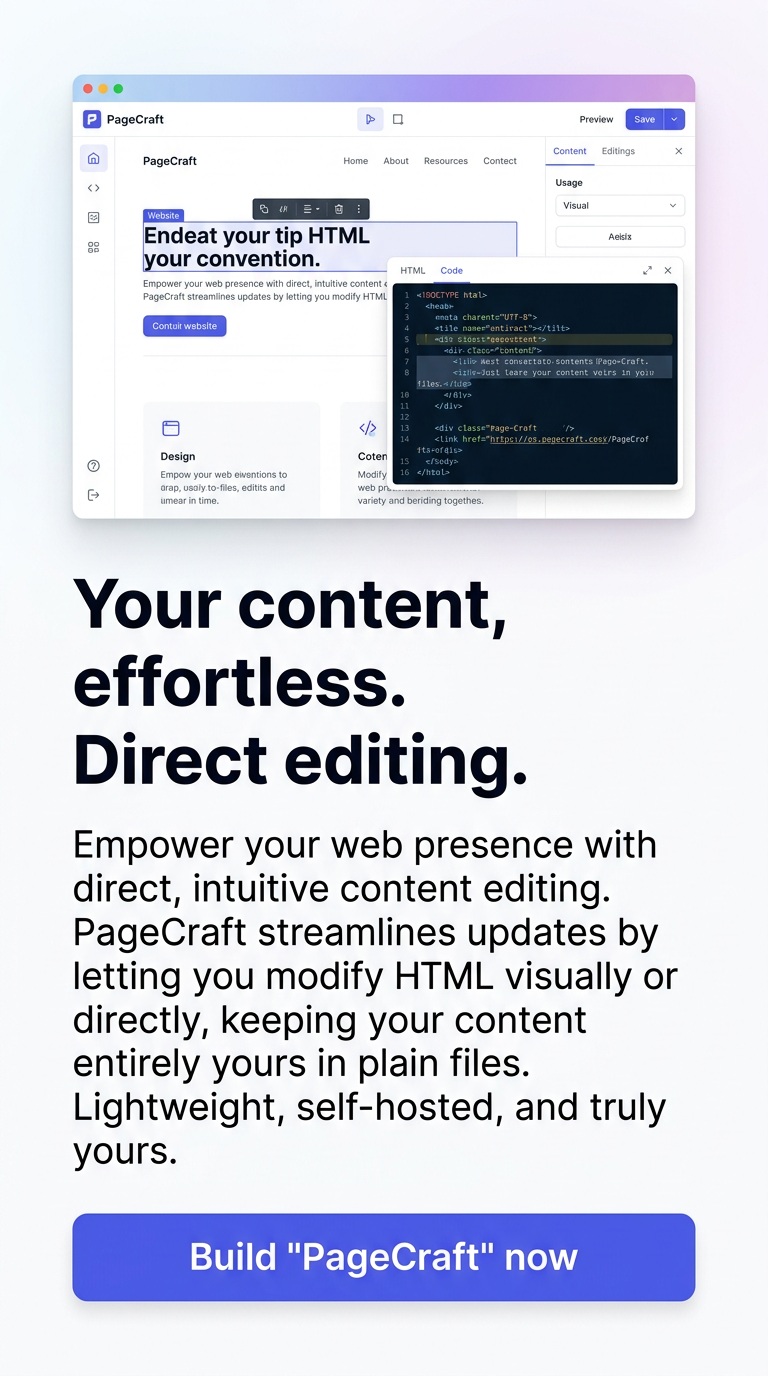 Your content, effortless. Direct editing.