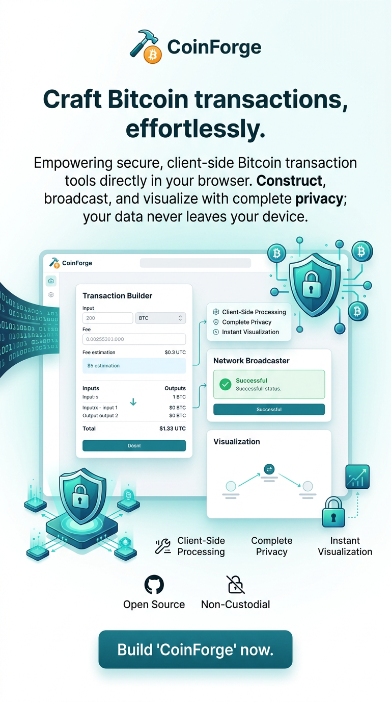 Craft Bitcoin transactions, effortlessly.