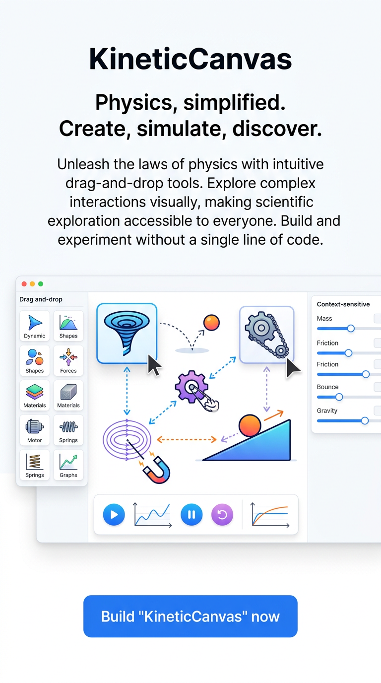 Physics, simplified. Create, simulate, discover.