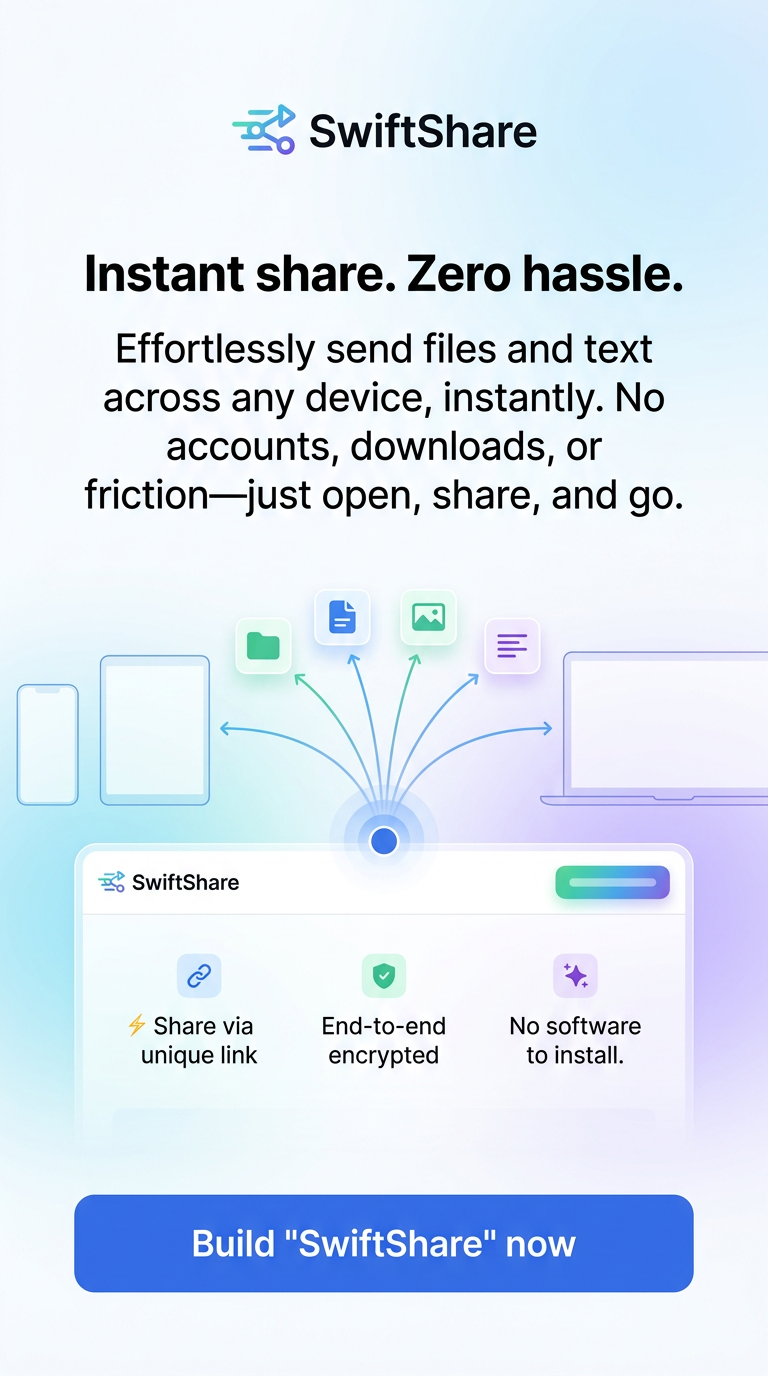 Instant share. Zero hassle.