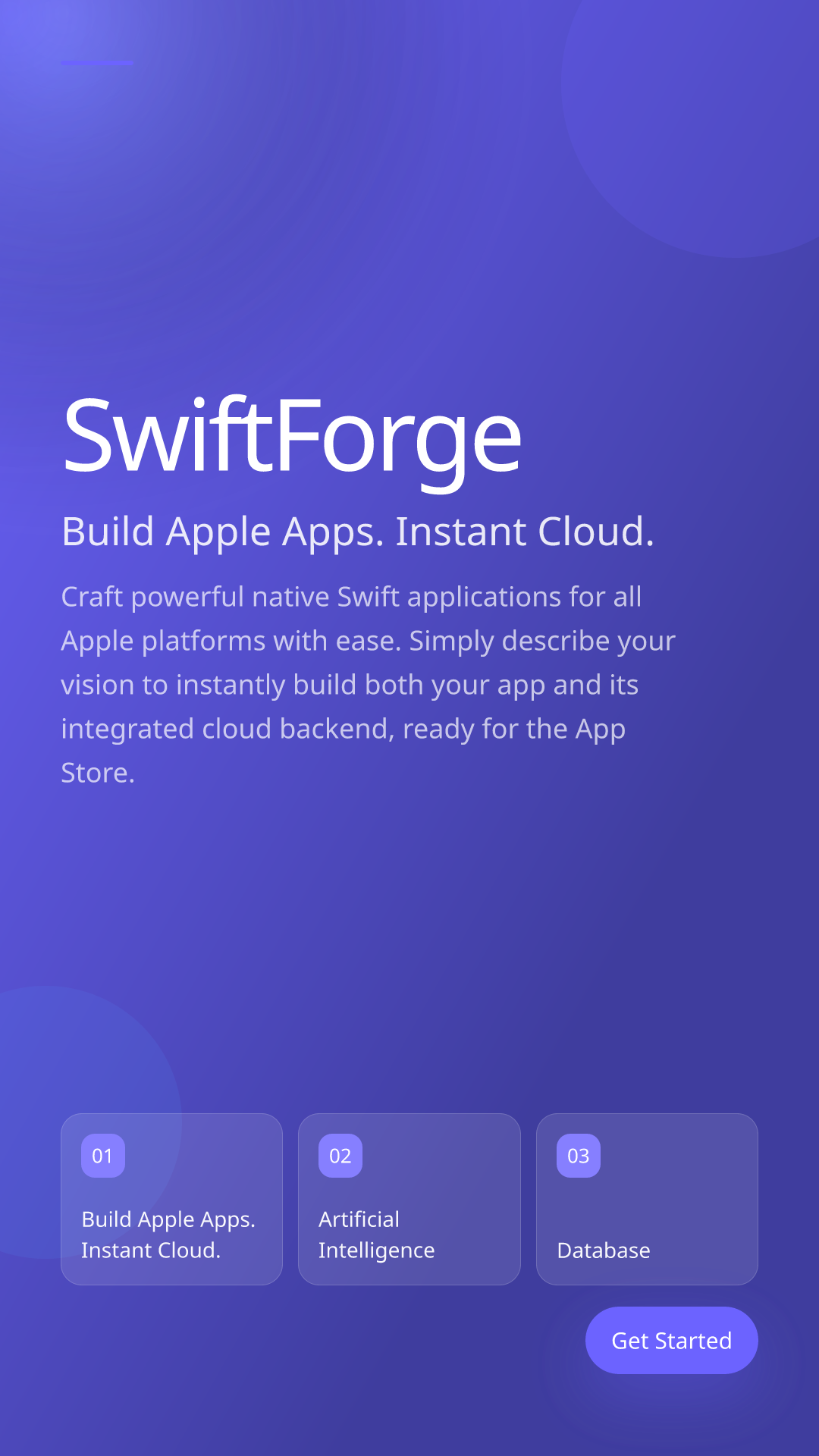 Build Apple Apps. Instant Cloud.