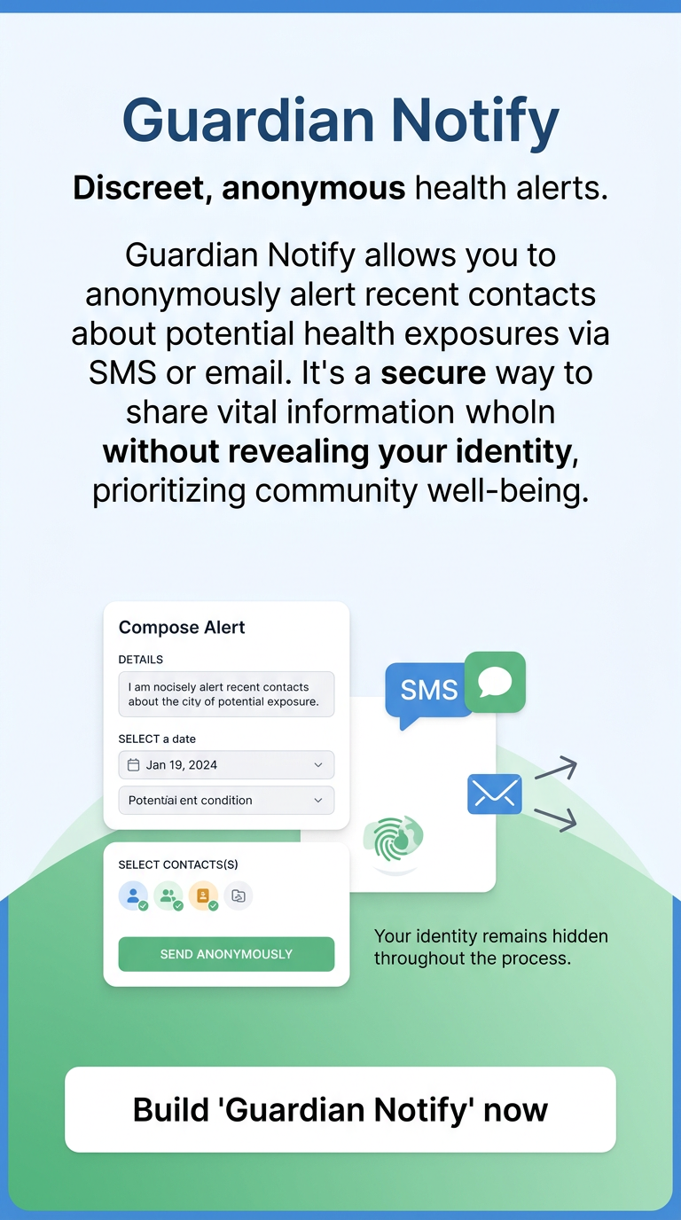 Discreet, anonymous health alerts.