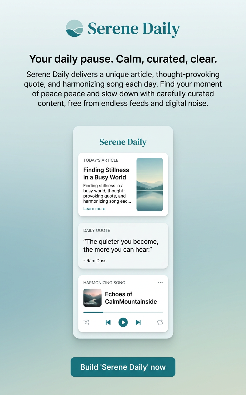 Your daily pause. Calm, curated, clear.