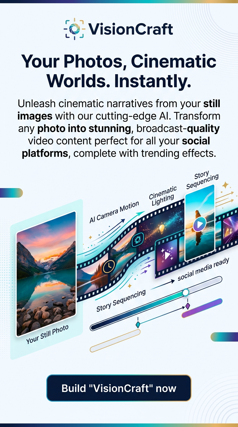 Your Photos, Cinematic Worlds. Instantly.